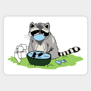 Corona Raccoon Blue Mask Magnet